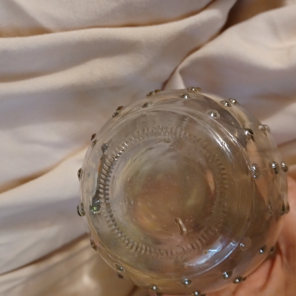 Iridescent Clear Glass Milk Bottle 6 jn. - Picture 2 of 3